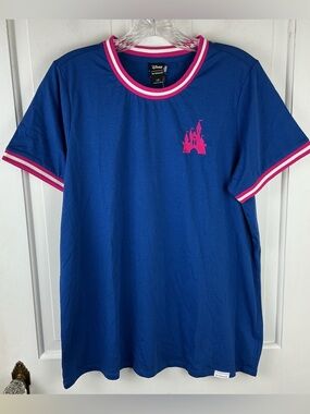 Disney Parks Her Universe Ringer Tee Embroidered Castle Size L